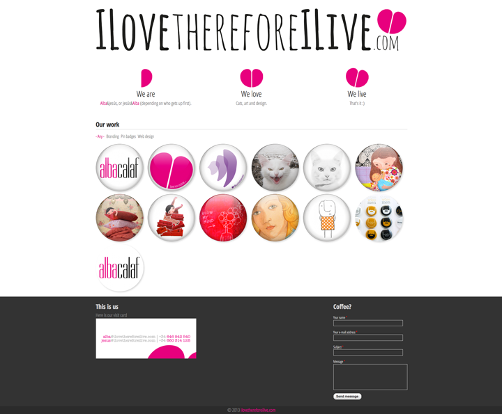 Web design - ilovethereforeilive.com